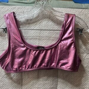 ForePlay Metallic Pink Crop Top & Bikini bottom